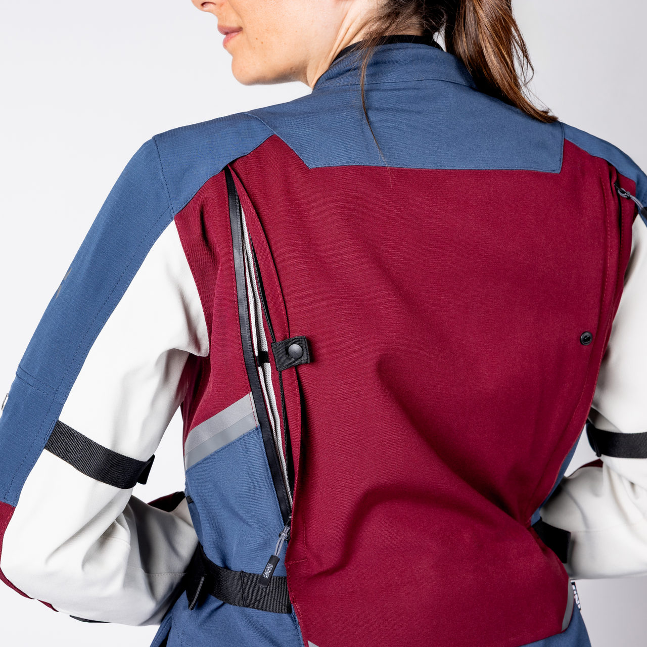 Damen Tourster-STX 1.0 Laminatjacke - weinrot-blau-cool grey