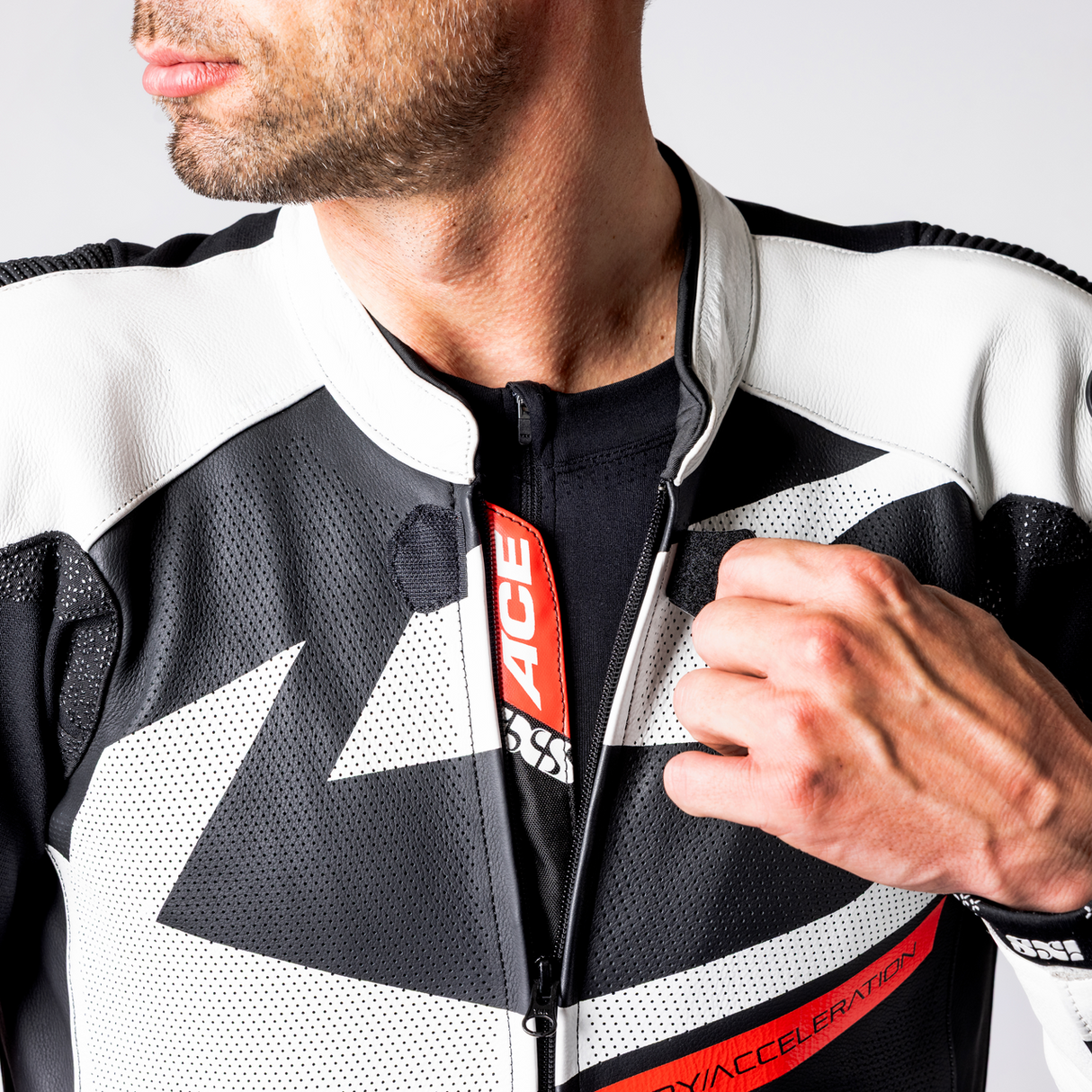 iXS-Ace 1.0 Lederkombi Einteiler - schwarz-weiss-rot-38