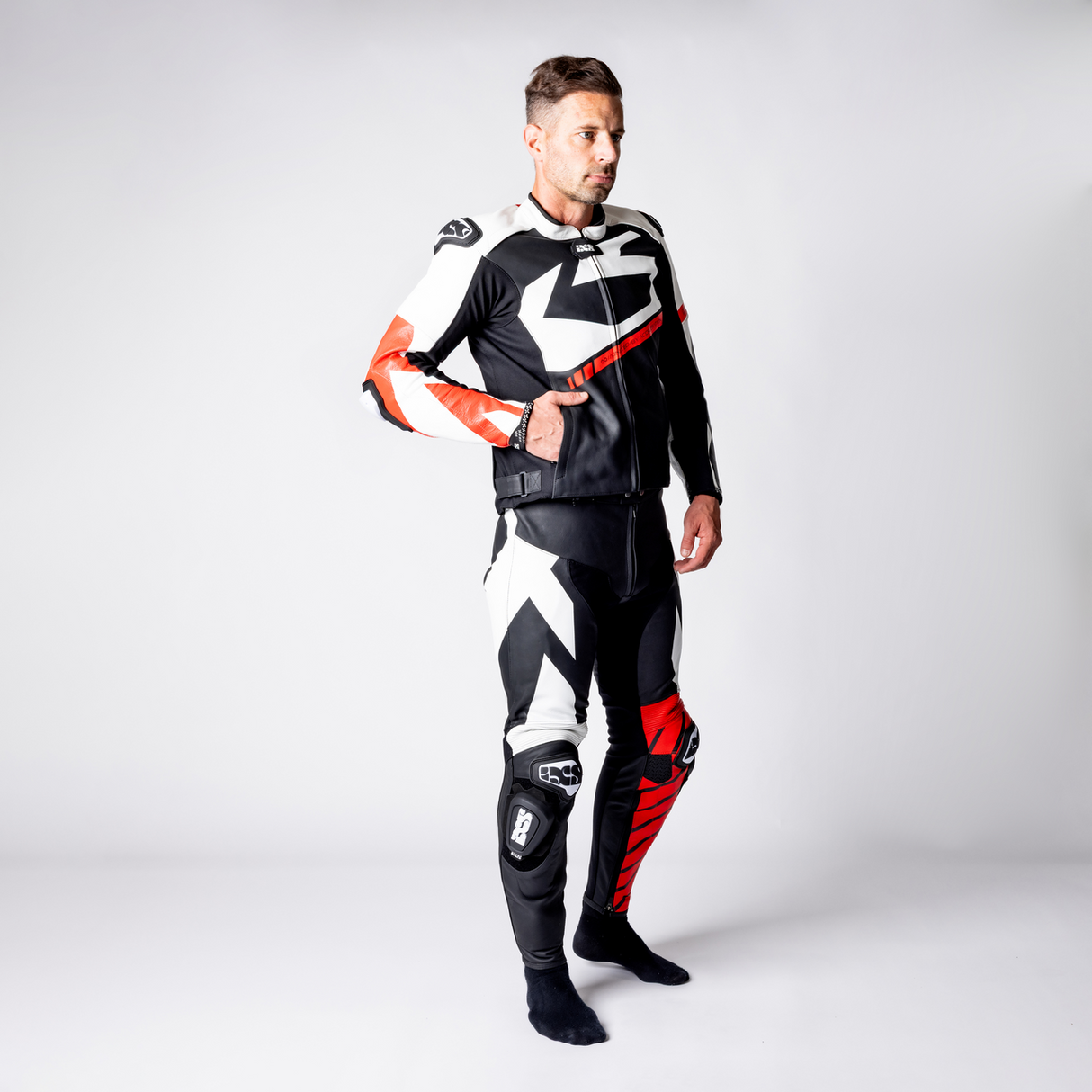 iXS-Ace 1.0 Lederkombi Zweiteiler - schwarz-weiss-rot-09