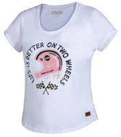Ladies T-Shirt On Two Wheels - white-pink 