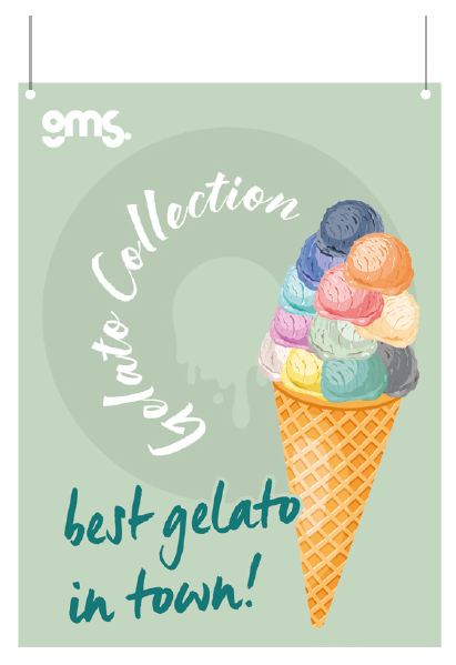 HANGING SHOP SIGN - gms Gelato Collection