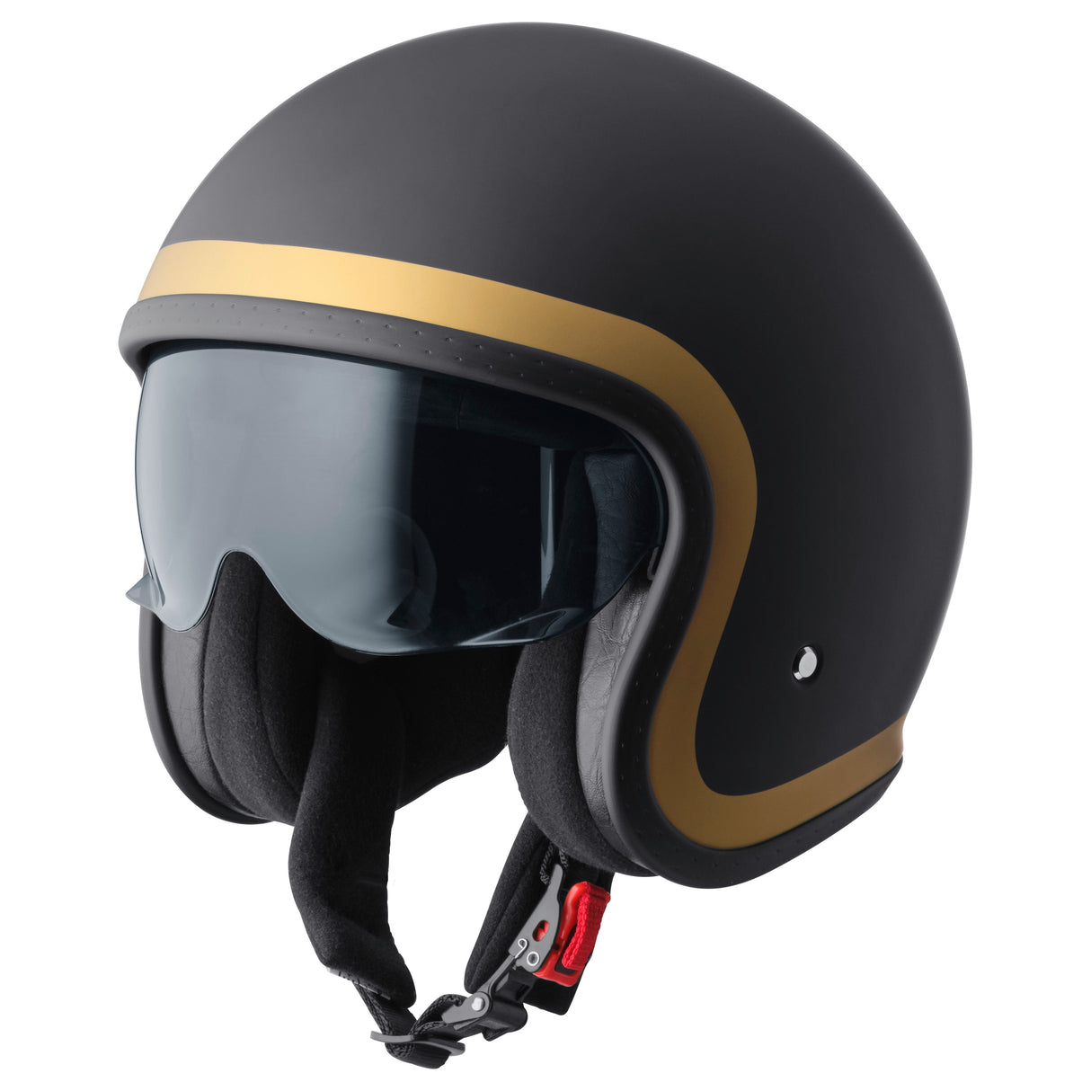 Jethelm Ride matt schwarz-gold
