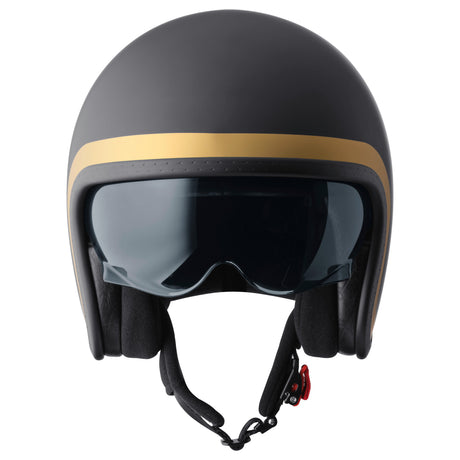 Jethelm Ride matt schwarz-gold