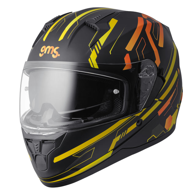 Integralhelm Hexago Graphic matt-gelb-orange