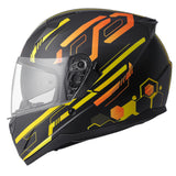 Integralhelm Hexago Graphic matt-gelb-orange