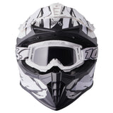 Motocrosshelm Fortis Graffi matt schwarz-weiss
