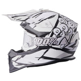 Motocrosshelm Fortis Graffi matt schwarz-weiss