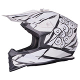 Motocrosshelm Fortis Graffi matt schwarz-weiss