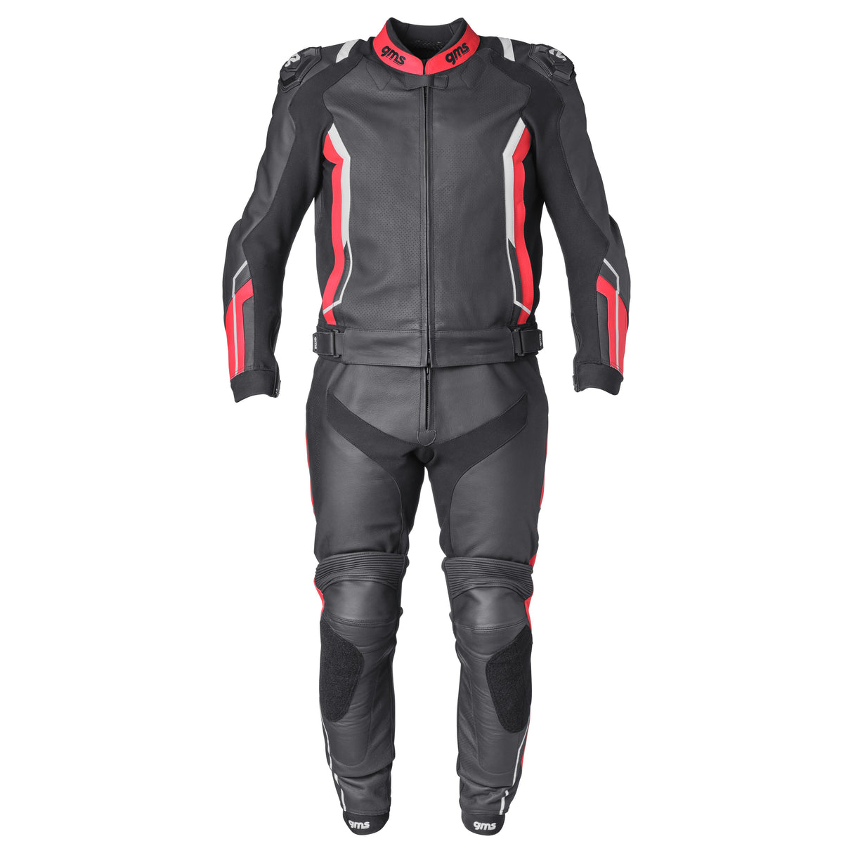 Lederkombi GR-1 2PC schwarz-rot-weiss
