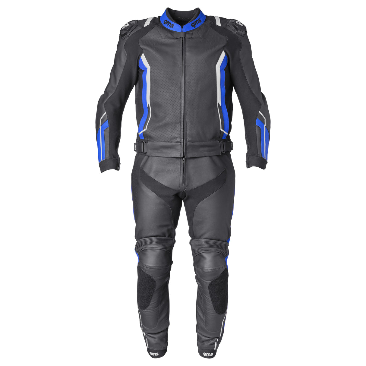 Lederkombi GR-1 2PC schwarz-blau-weiss