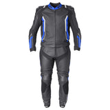 Lederkombi GR-1 2PC schwarz-blau-weiss