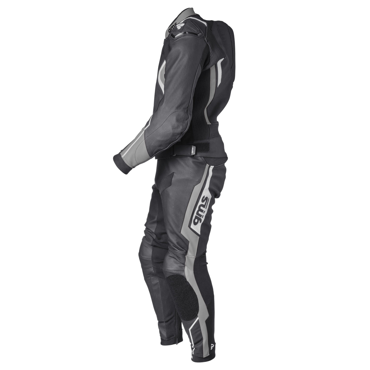 Lederkombi GR-1 2PC schwarz-grau-weiss