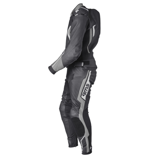 Lederkombi GR-1 2PC schwarz-grau-weiss