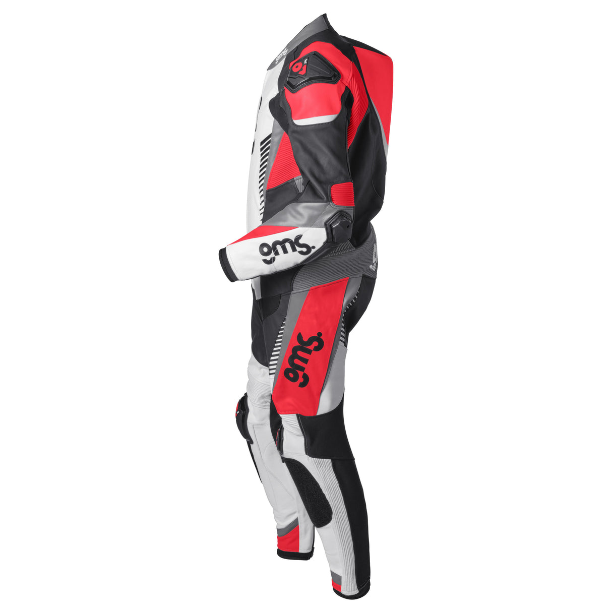 Lederkombi GRC-1 1PCS schwarz-weiss-rot