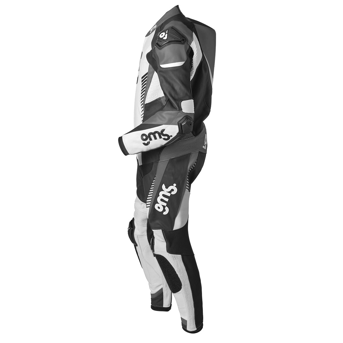 Lederkombi GRC-1 1PCS schwarz-weiss-grau