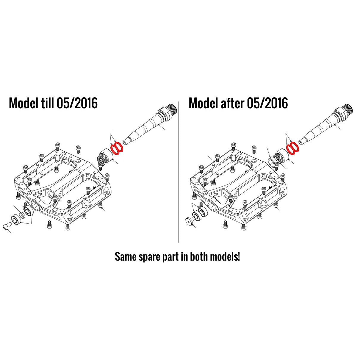 reverse one pedal Outer pedal seal for Black ONE pedal