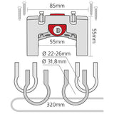 KLICKfix Lenkeradapter universal mit Schloss - 22-31,8 mm