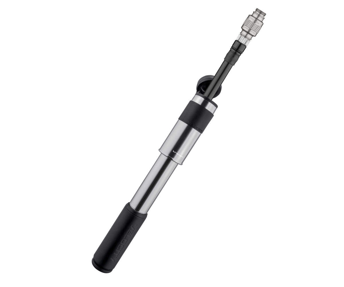 Velocity Road Mini Pumpe, 160PSI, threaded valve head, silver