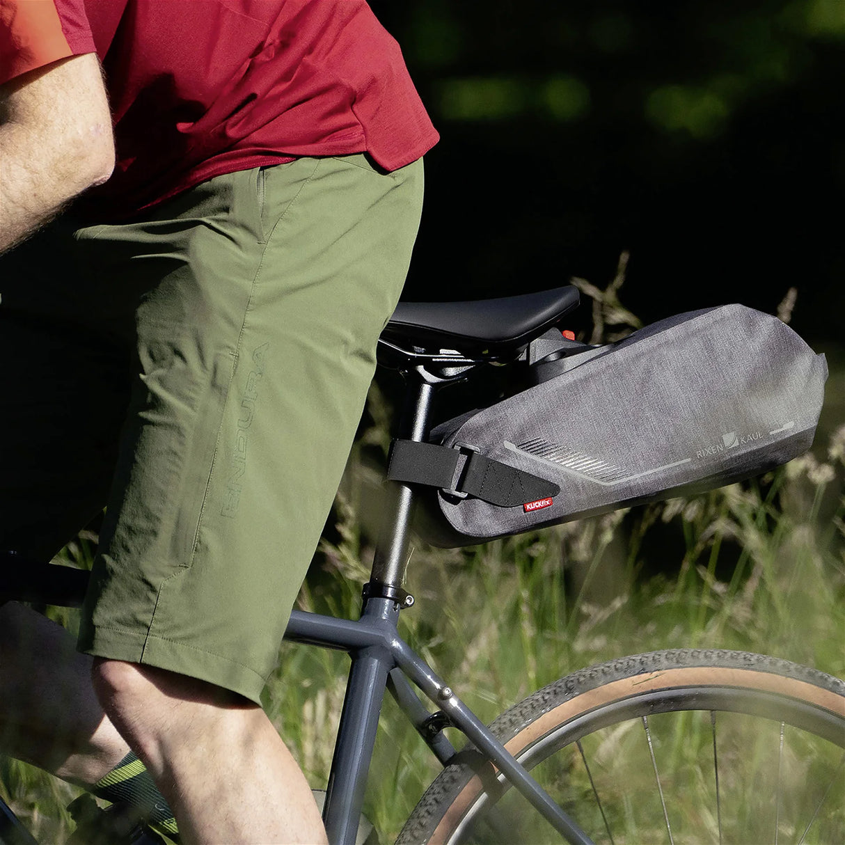 KLICKfix Satteltasche Bikepack X Waterproof Compact 4,5 - 6,5L - grau