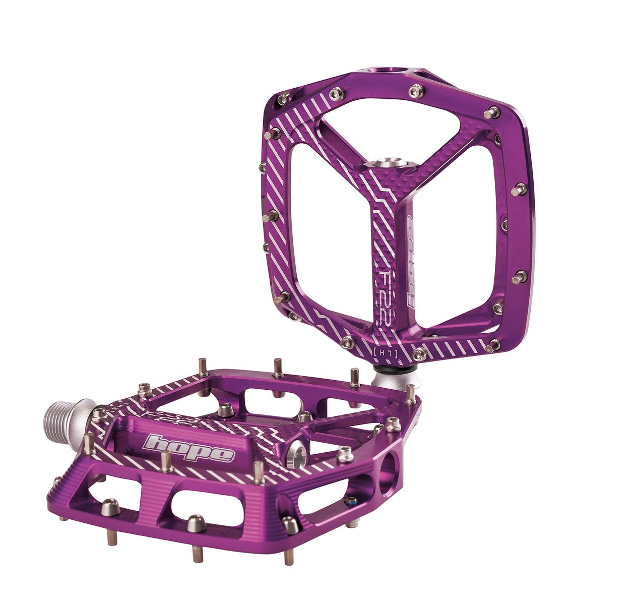 purple flat pedals F22 Pedals