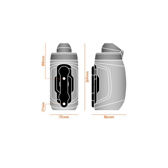 TWIST bottle 450 + bike base - black