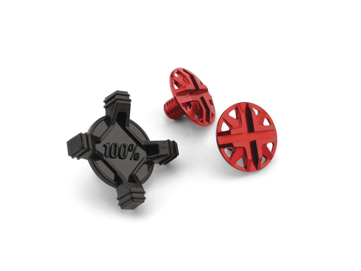 100% Aircraft visor screw kit - red