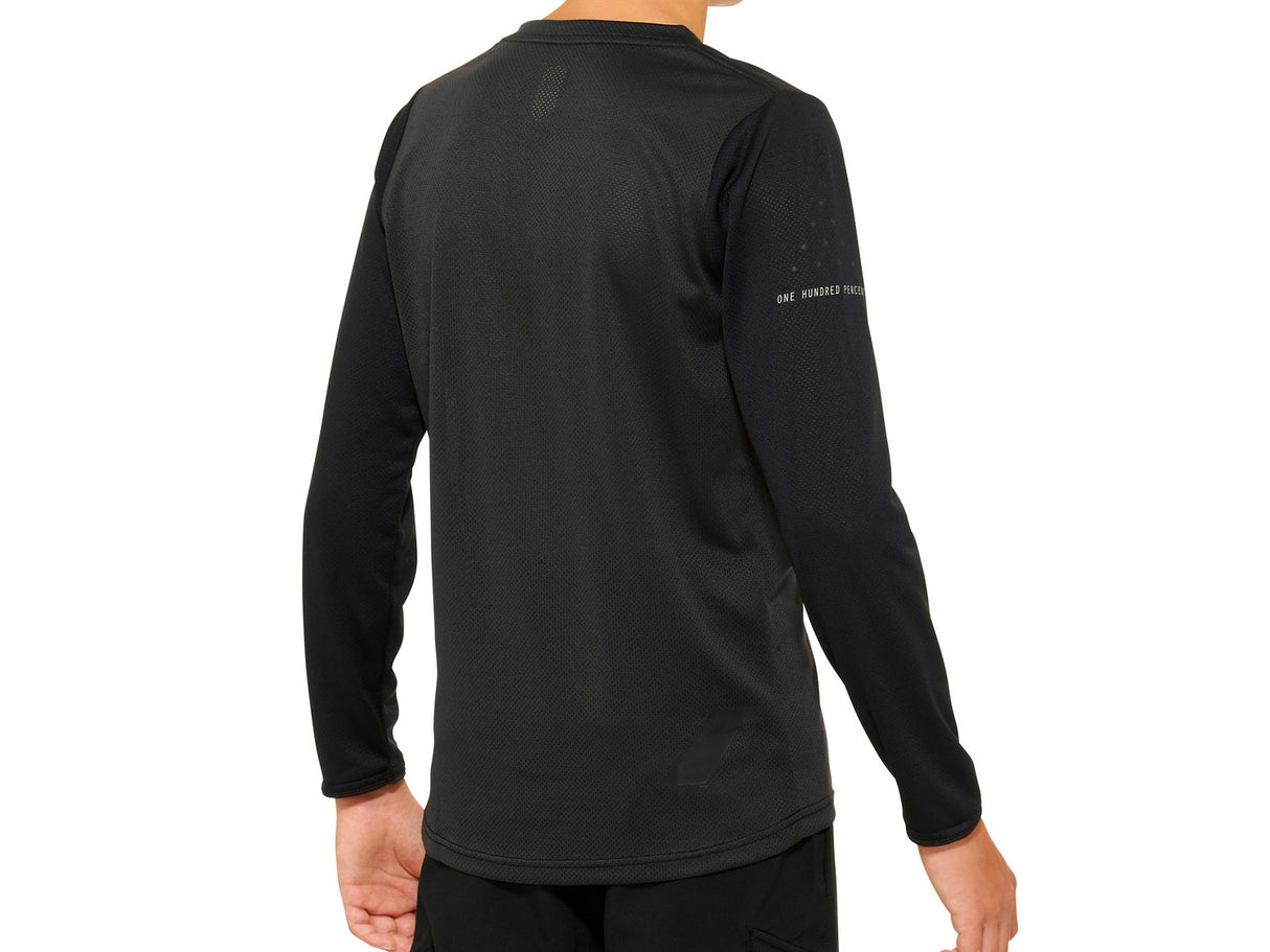 100% Ridecamp Youth Long Sleeve Jersey - Black/Charcoal