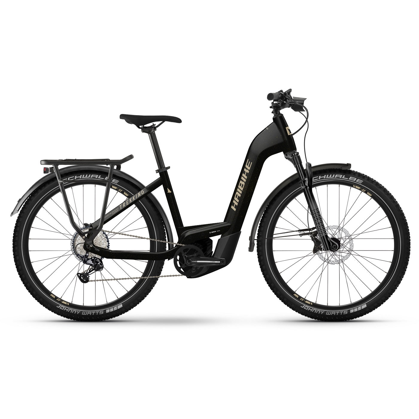 Haibike E-Trekkingrad Trekking 11 Tiefeinsteiger - Gloss Black Metal Tan 54 cm