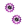 Jockey wheels derailleur pulleys - 13 teeth - Purple 