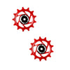 Jockey wheels derailleur pulleys - 13 teeth - Red 