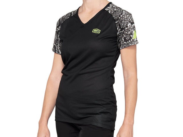100% Airmatic Womens Jersey (SP21) - Black Python