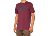 100% Icon Short Sleeve Tee maroon heather