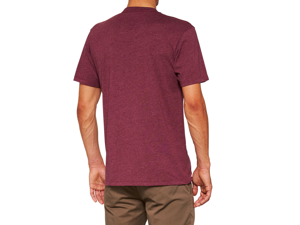 100% Icon Short Sleeve Tee maroon heather