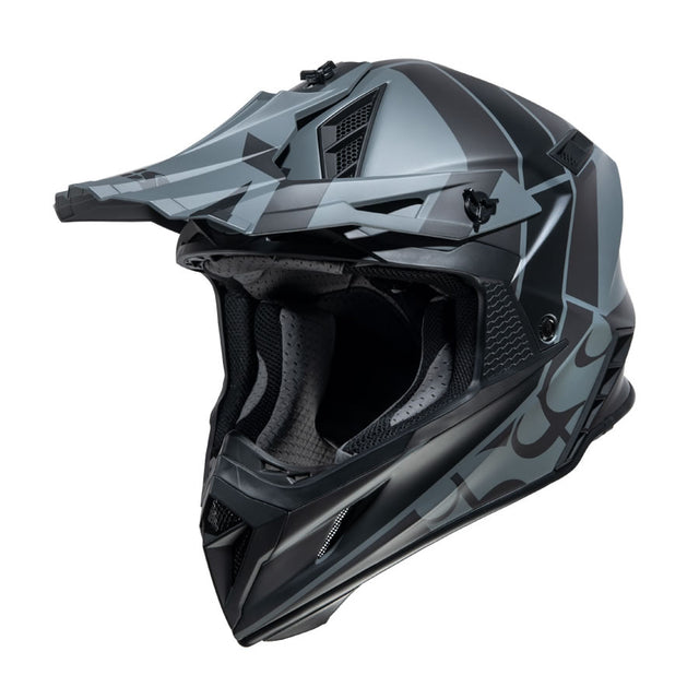 189 2.0 Motorradhelm - matt grau-schwarz