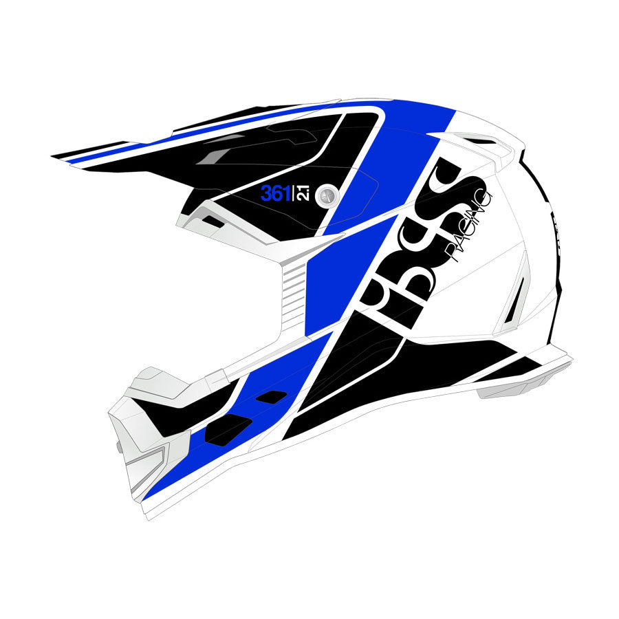 361 2.1 Motorradhelm matte black blue white