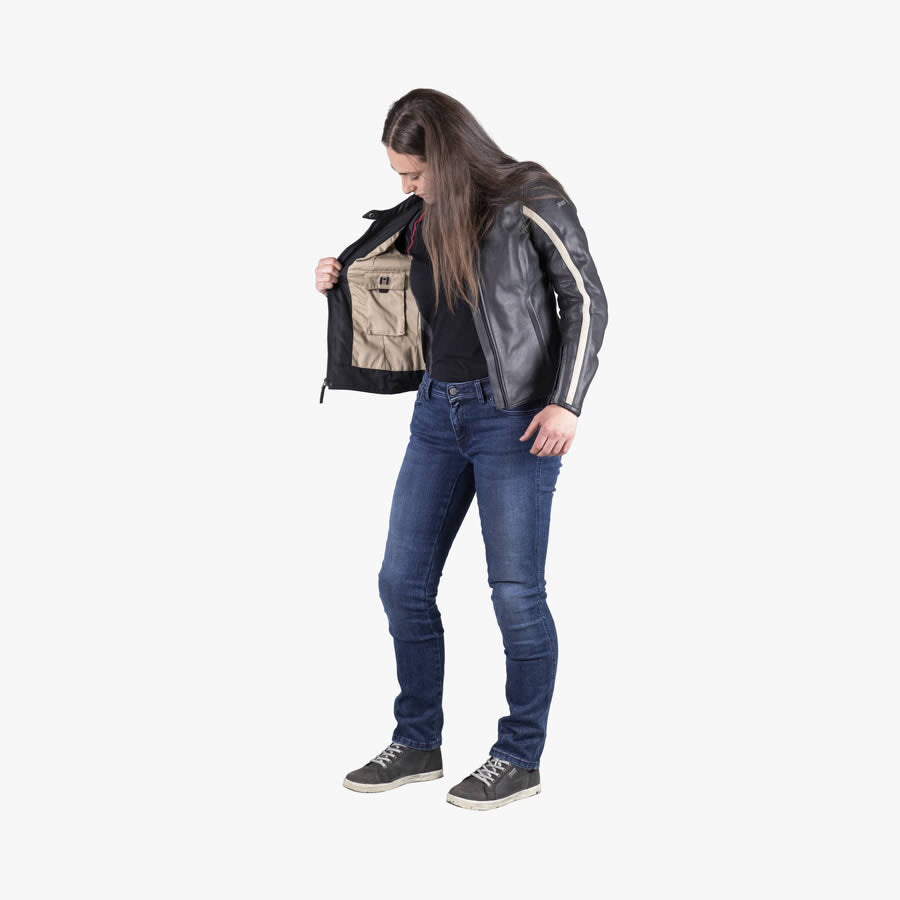 Classic LD Damen Jacke Stripe schwarz