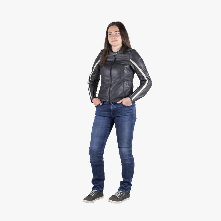 Classic LD Damen Jacke Stripe schwarz