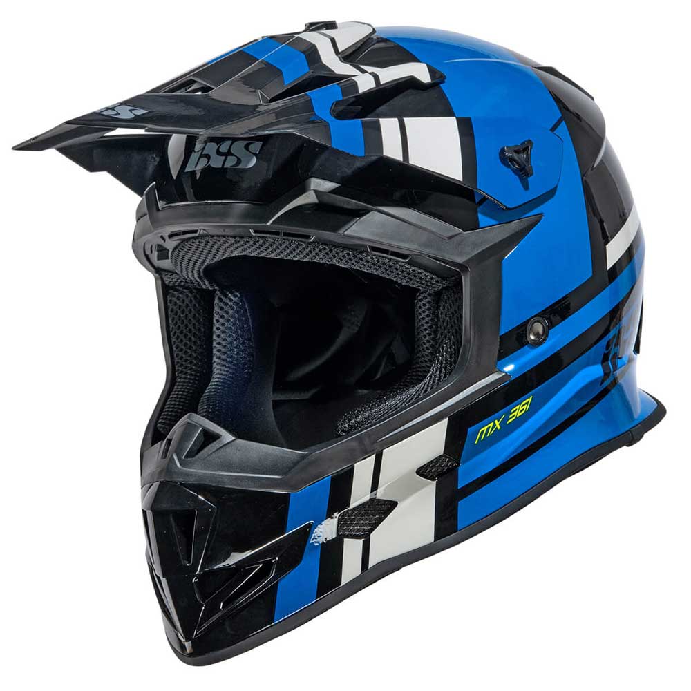 bluish gray motorcycle helmets Motocross helmet iXS361 2.3 black-blue-gray