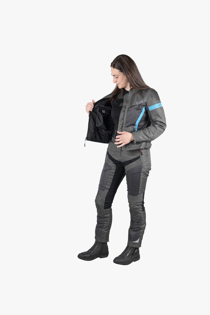 Sport Damen Jacke Trigonis-Air dunkelgrau-grau-türkis
