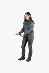 Sport Damen Jacke Trigonis-Air dunkelgrau-grau-türkis