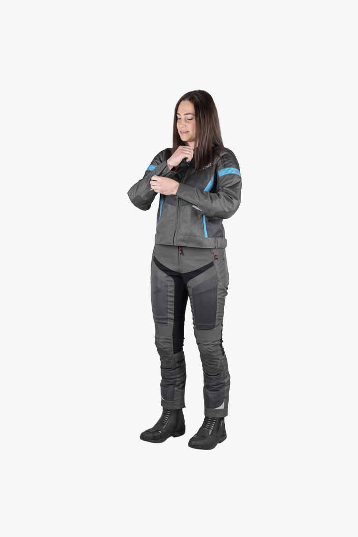 Sport Damen Jacke Trigonis-Air dunkelgrau-grau-türkis
