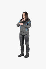 Sport Damen Jacke Trigonis-Air dunkelgrau-grau-türkis