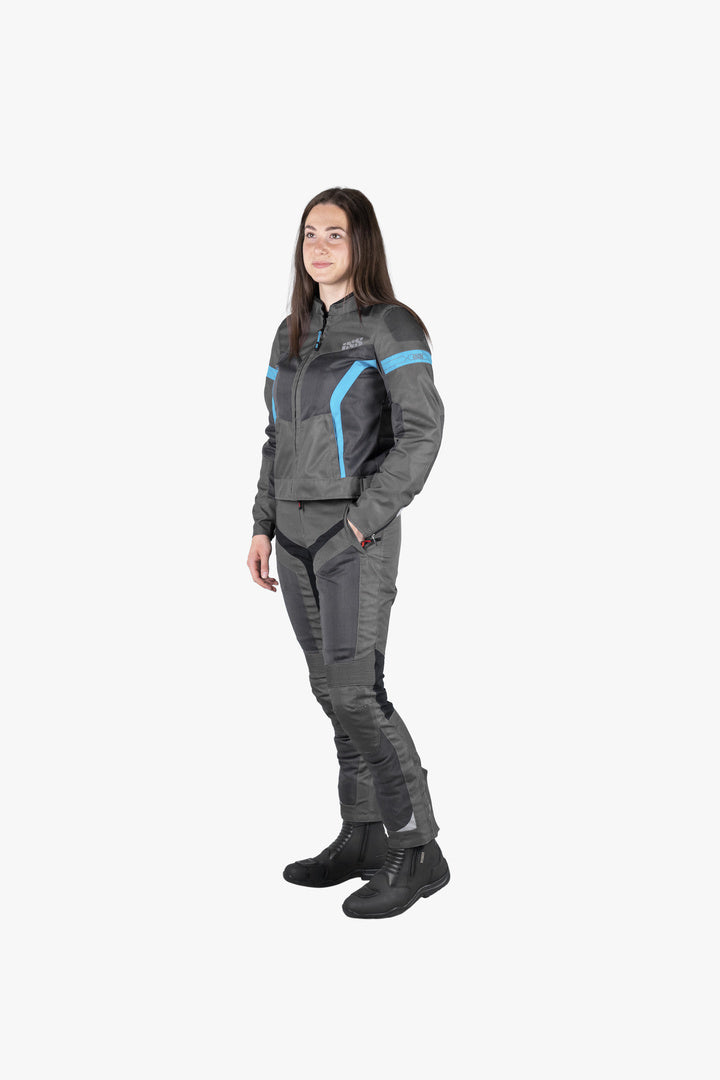 Sport Damen Jacke Trigonis-Air dunkelgrau-grau-türkis