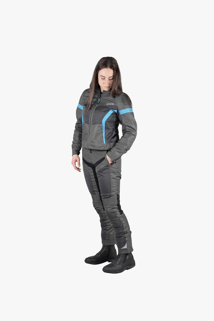 Sport Damen Jacke Trigonis-Air dunkelgrau-grau-türkis