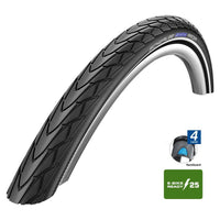 Marathon Racer Drahtreifen - 28x1.35 Zoll - RaceGuard - Reflexstreifen - schwarz