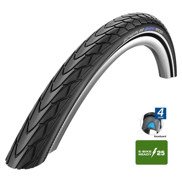 rennrad reifen reflexstreifen Marathon Racer Drahtreifen - 28x1.35 Zoll - RaceGuard