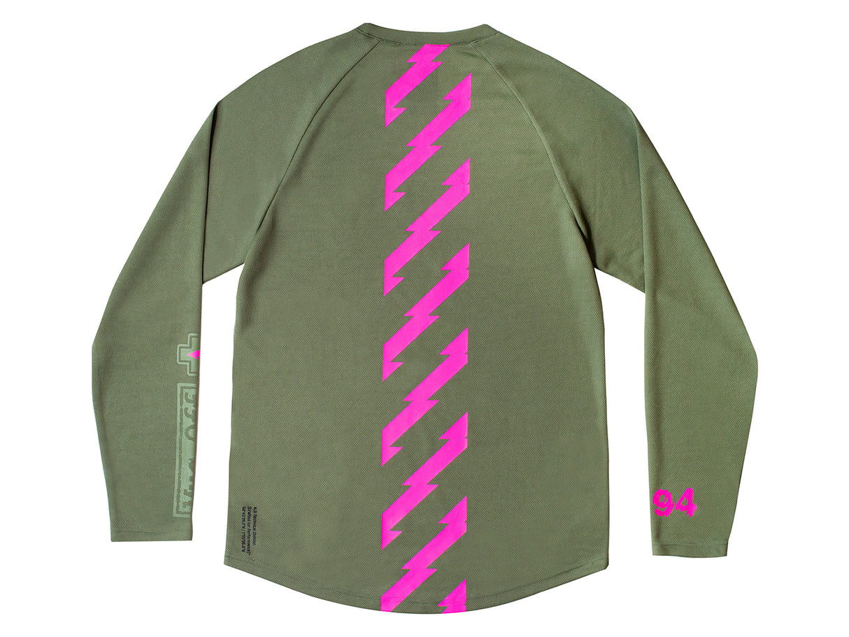 MTB Trikot langarm - Grün/Pink