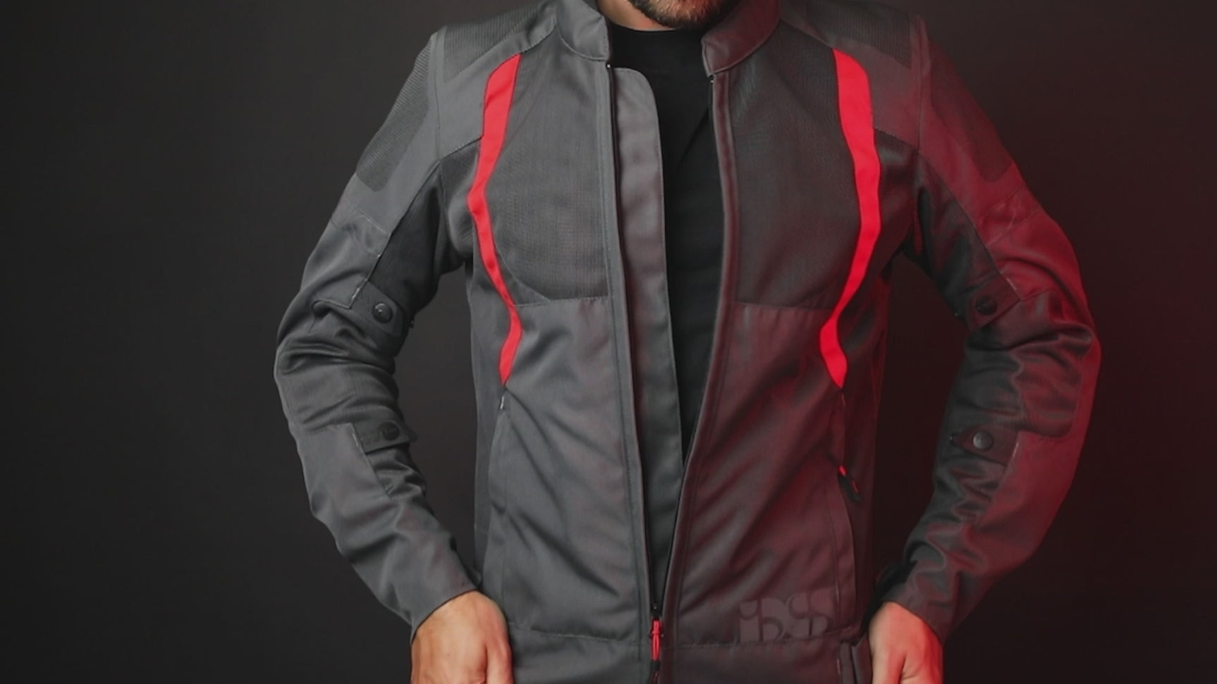 Sport Jacke Trigonis-Air dunkelgrau-grau-rot - Landscape