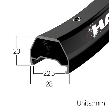 Hinterrad Chaos Dirt Jump 26'' - Supadrive DJD - Schwarz