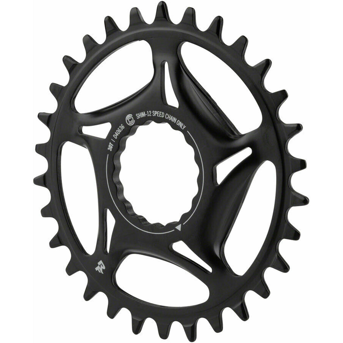 Kettenblatt DM Cinch Stahl 12-fach Shimano 30 Zähne - Schwarz